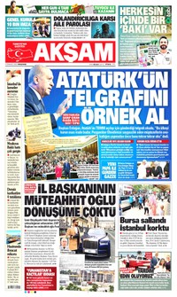 Akşam Gazetesi Manşeti