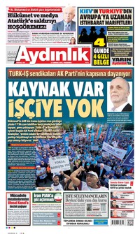 Aydınlık Gazetesi Gazetesi Manşeti