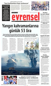 Evrensel Gazetesi Manşeti