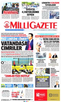 Milli Gazete Gazetesi Manşeti