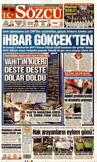 Sözcü Gazetesi Manşeti