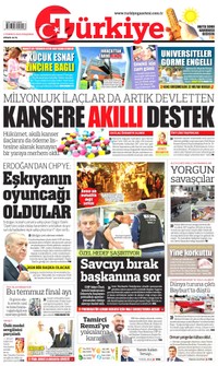 Türkiye Gazetesi Gazetesi Manşeti