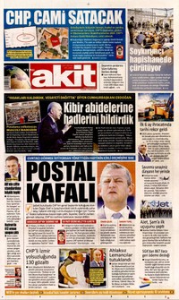 Yeni Akit Gazetesi Manşeti