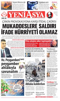 Yeni Asya Gazetesi Manşeti