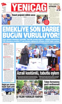 Yeniçağ Gazetesi Manşeti