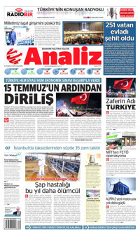 Analiz Gazetesi Manşeti