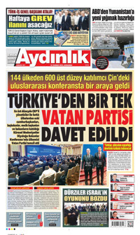 Aydınlık Gazetesi Gazetesi Manşeti