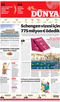 Dünya Gazetesi Manşeti