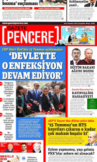 Gazete Pencere (Online Gazete) Gazetesi Manşeti