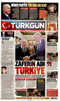 Türkgün Gazetesi Manşeti