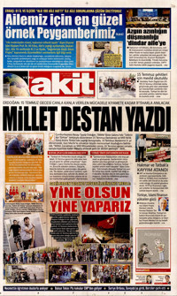 Yeni Akit Gazetesi Manşeti