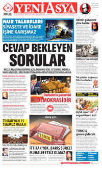 Yeni Asya Gazetesi Manşeti