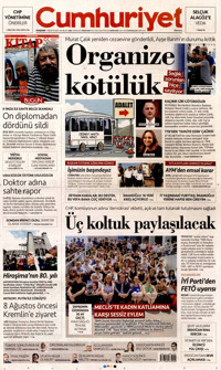 Cumhuriyet Gazetesi Manşeti