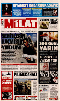Milat Gazetesi Manşeti