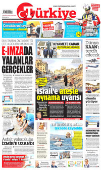 Türkiye Gazetesi Gazetesi Manşeti