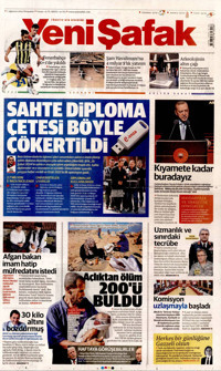 Yeni Şafak Gazetesi Manşeti