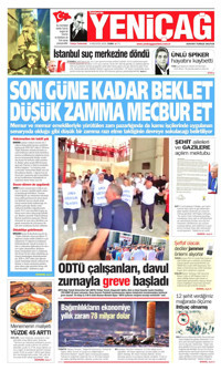 Yeniçağ Gazetesi Manşeti