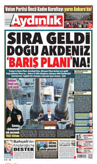 Aydınlık Gazetesi Gazetesi Manşeti