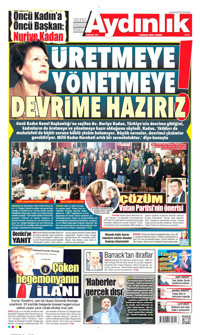 Aydınlık Gazetesi Gazetesi Manşeti