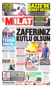 Milat Gazetesi Manşeti
