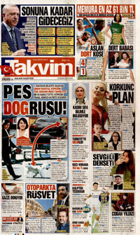 Takvim Gazetesi Manşeti