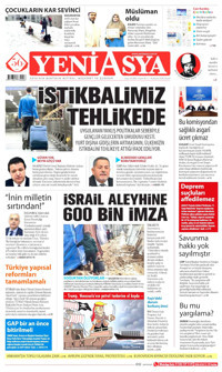 Yeni Asya Gazetesi Manşeti