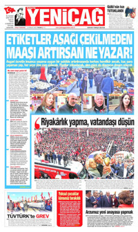 Yeniçağ Gazetesi Manşeti