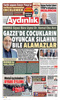 Aydınlık Gazetesi Gazetesi Manşeti