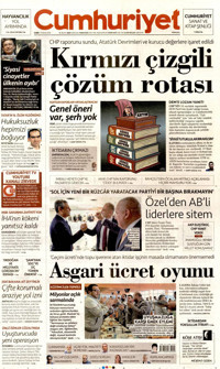 Cumhuriyet Gazetesi Manşeti