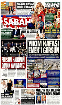 Sabah Gazetesi Manşeti