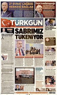 Türkgün Gazetesi Manşeti