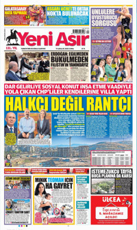 Yeni Asır Gazetesi Manşeti