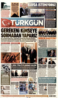 Türkgün Gazetesi Manşeti