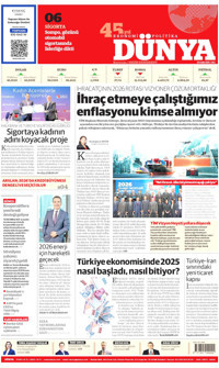 Dünya Gazetesi Manşeti