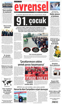 Evrensel Gazetesi Manşeti