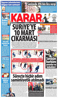 Karar Gazetesi Manşeti