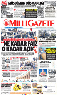 Milli Gazete Gazetesi Manşeti