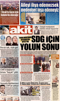 Yeni Akit Gazetesi Manşeti