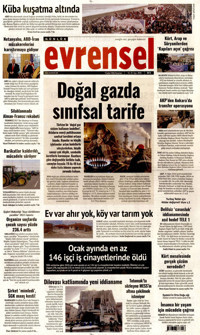 Evrensel Gazetesi Manşeti