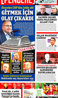 Gazete Pencere (Online Gazete) Gazetesi Manşeti