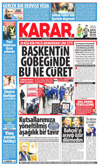 Karar Gazetesi Manşeti