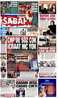 Sabah Gazetesi Manşeti