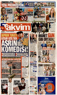 Takvim Gazetesi Manşeti