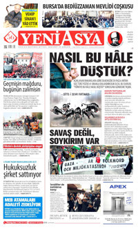 Yeni Asya Gazetesi Manşeti