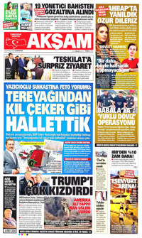 Akşam Gazetesi Manşeti