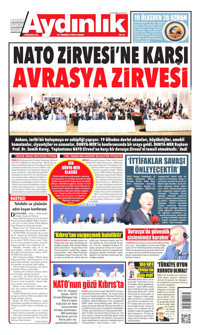 Aydınlık Gazetesi Gazetesi Manşeti