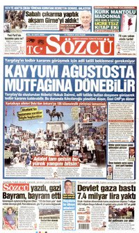 Sözcü Gazetesi Manşeti