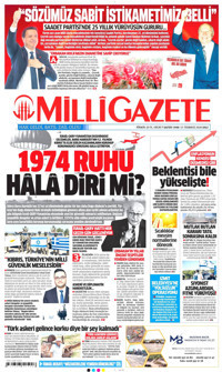 Milli Gazete Gazetesi Manşeti