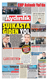 Aydınlık Gazetesi Gazetesi Manşeti