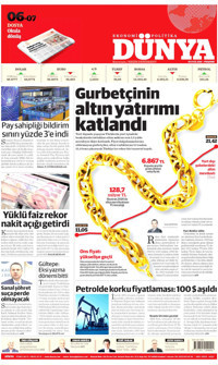 Dünya Gazetesi Manşeti